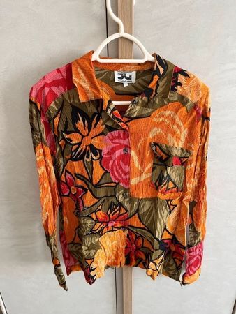 Vintag Bluse Seiden-Mix -Made in Italy-Retro 80er/90er