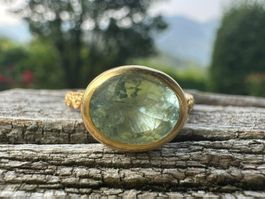 Feiner Ring 925 Sterling Silber Aquamarine Grösse 54