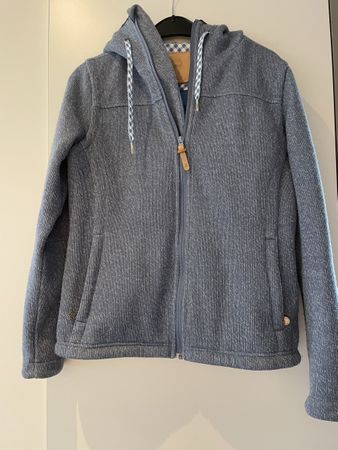 Alprausch Jacke blau mit Kapuze Grösse M gut