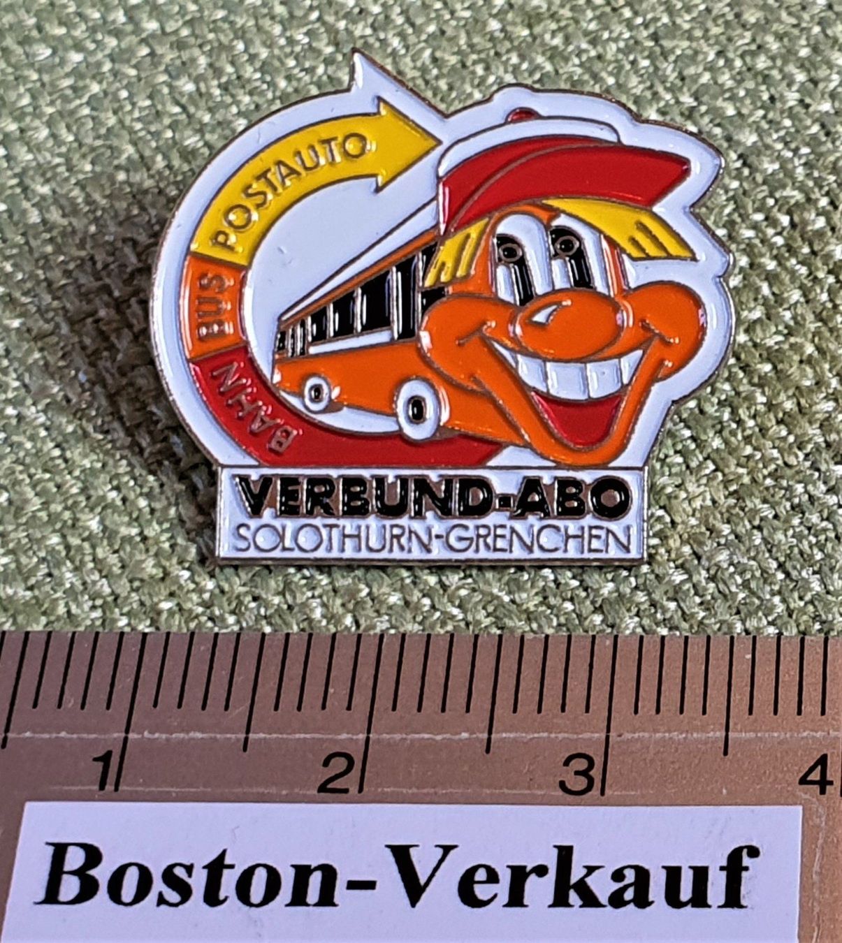 Pins: B277 - Pin Bahn Bus Postauto Solothurn - – Gebraucht aus Reinach BL von Boston-Verkauf 1