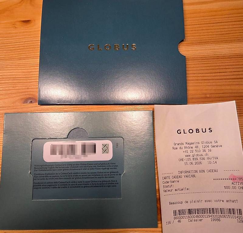 Buoni: Globus voucher 500 chf x 2 (code PIN caché) – Nuovo e nell'imballaggio originale da Gryon venduto da rtichler 1