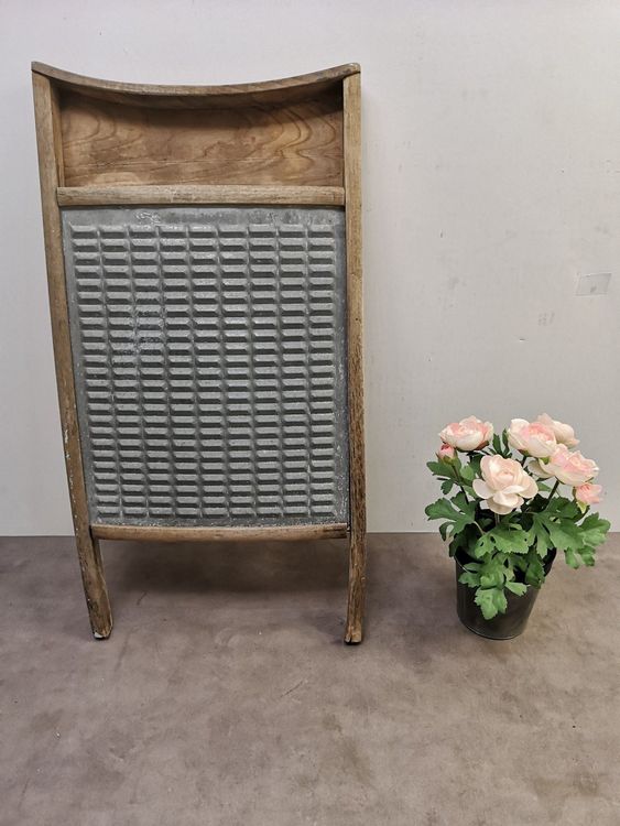 Vintage Waschbrett Aus Zink – Antik-Stil, Rustikal Patiniert, Als Deko Für Wohnung Oder Garten