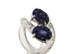Extravaganter Saphir Brillant Ring 18K Weissgold *S2261