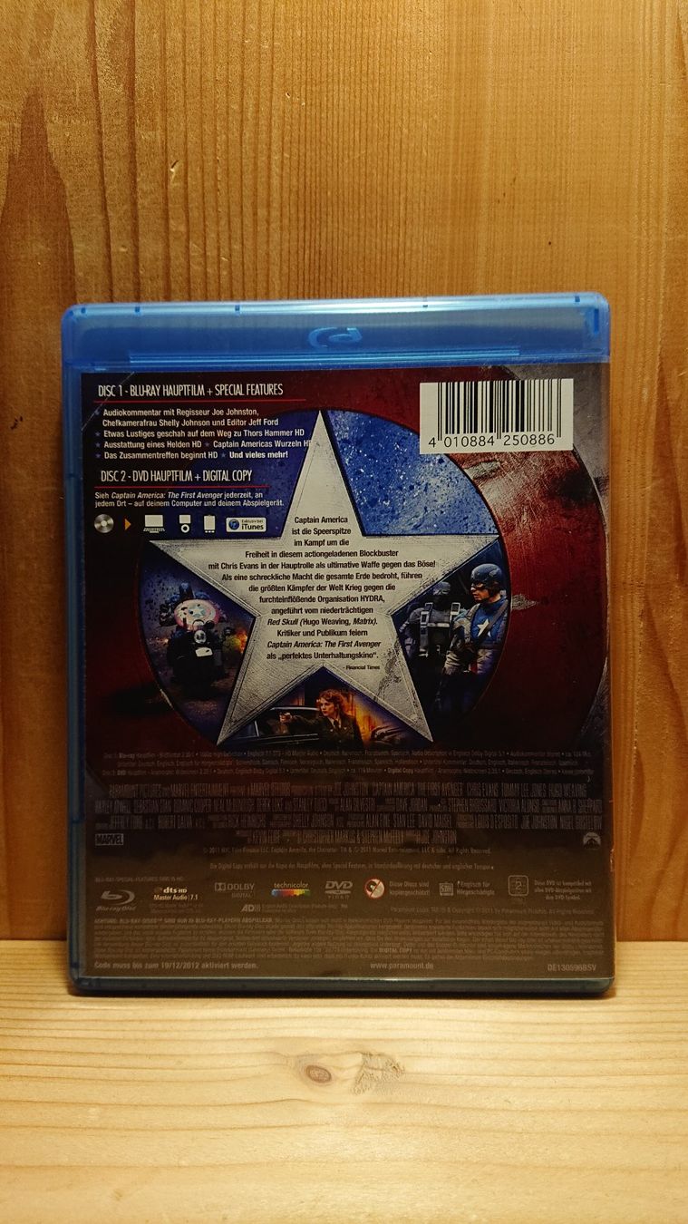 Tutti i DVDs: CAPTAIN AMERICA The First Avenger Blu-Ray – Usato da Wilderswil venduto da Exebub 1