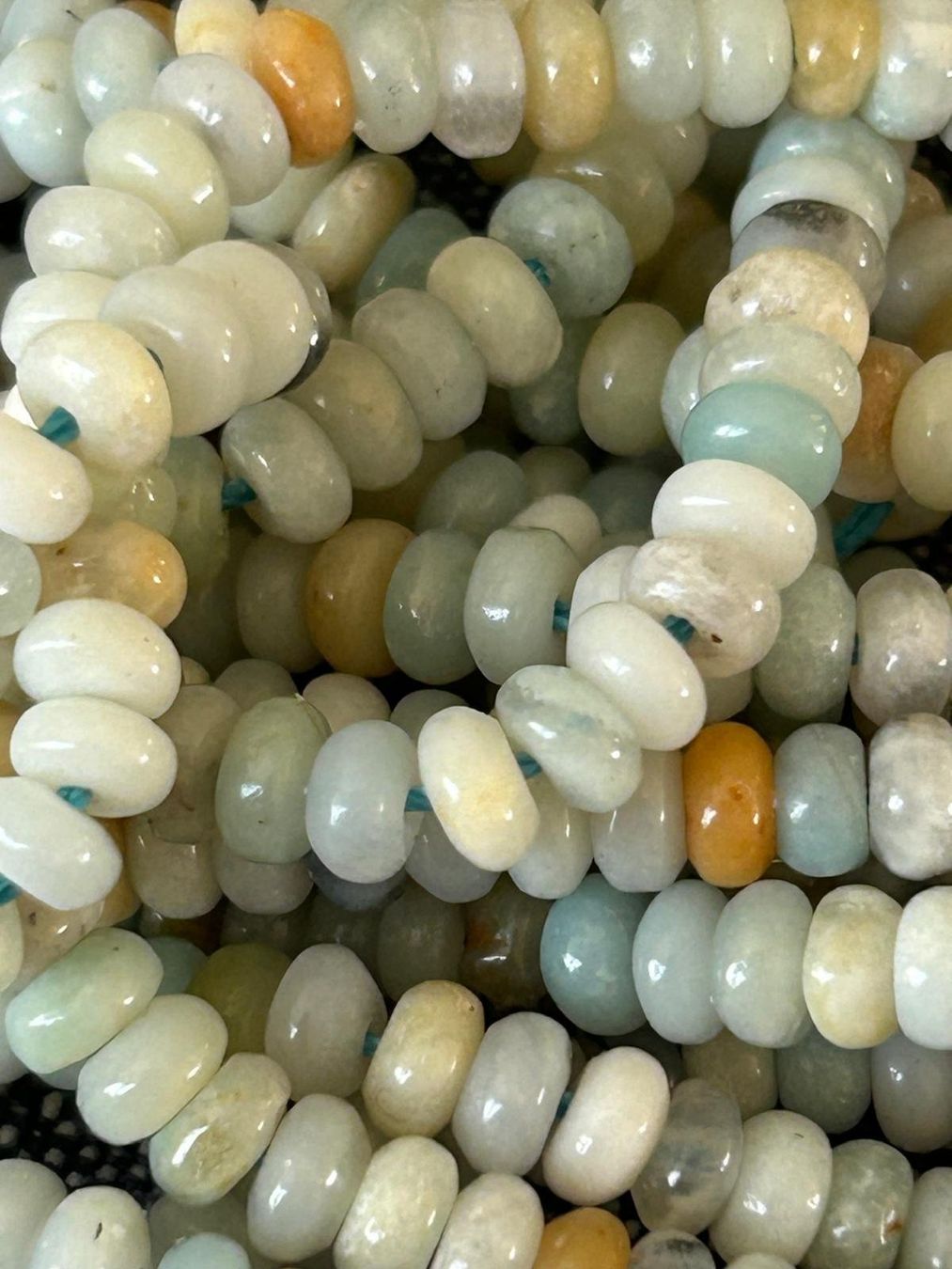 Pietre preziose: Strang echte Amazonite rondelle 2 x 4 mm – Nuovo e nell'imballaggio originale da Niederrohrdorf venduto da Ytobi 2