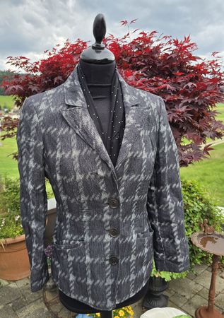 Schicker Blazer im Hahnentrittmuster, Gr. 36