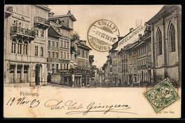 Fribourg, Rue commercante avec Hotel du 