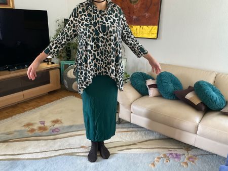 SUBLIME robe longue AMMA vert canard + tunique Lagenlook S/M