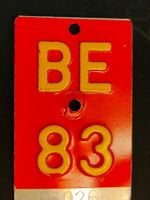Velo / Fahrrad Nummernschild BE 83