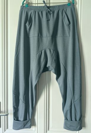 Confortable pantalon-sarouel aigue-marine Lagenlook XXL