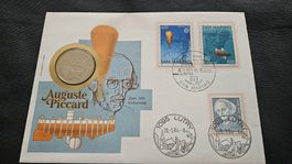 Schweiz 5 Fr. Gedenkmünze 1984 Auguste Piccard, Top!