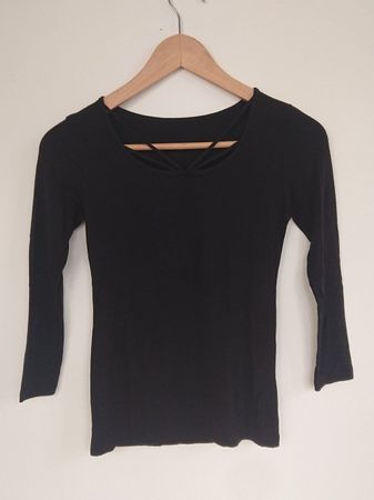 Damen 3/4 Arm Langarmshirt Amisu Gr. XS Schwarz