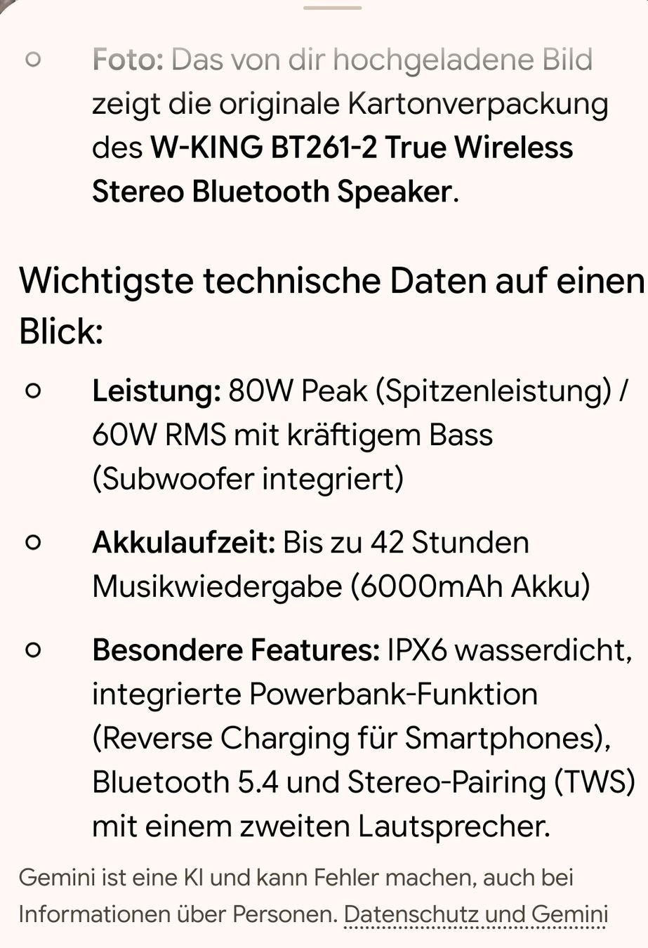 Casse acustiche: W-king BT 261-2 Bluetooth Lautsprecher – Nuovo e nell'imballaggio originale da Frutigen venduto da Chenel0815 7