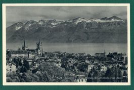 Lausanne, Vue générale, la Cathédrale, ungelaufen, ca. 1926