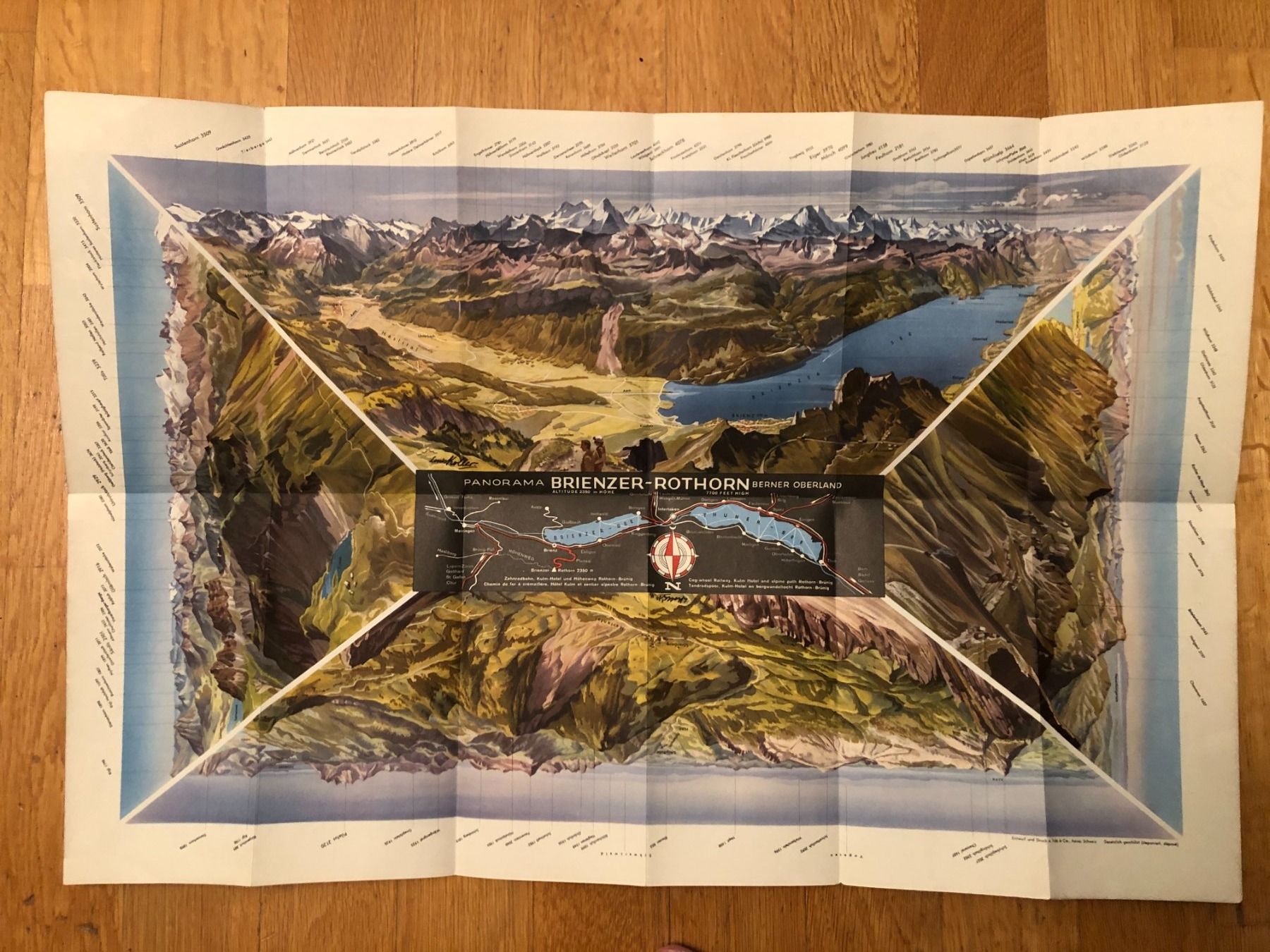 Landkarten & Atlanten: Panorama Brienzer Rothorn. Berner Oberland. – Gebraucht aus Zürich von allp 1