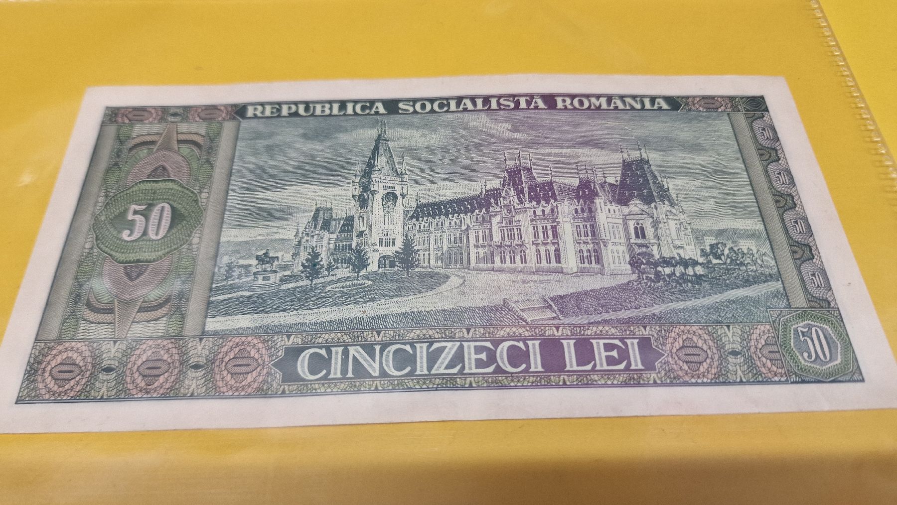 Banconote: Rumänien 50 Lei Banknote - 1966 - Top – Nuovo e nell'imballaggio originale da Herisau venduto da Antiques.AR 1