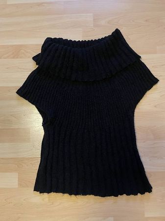 schwarzer Pullunder / Gilet schwarz mit Mohair, Gr. M
