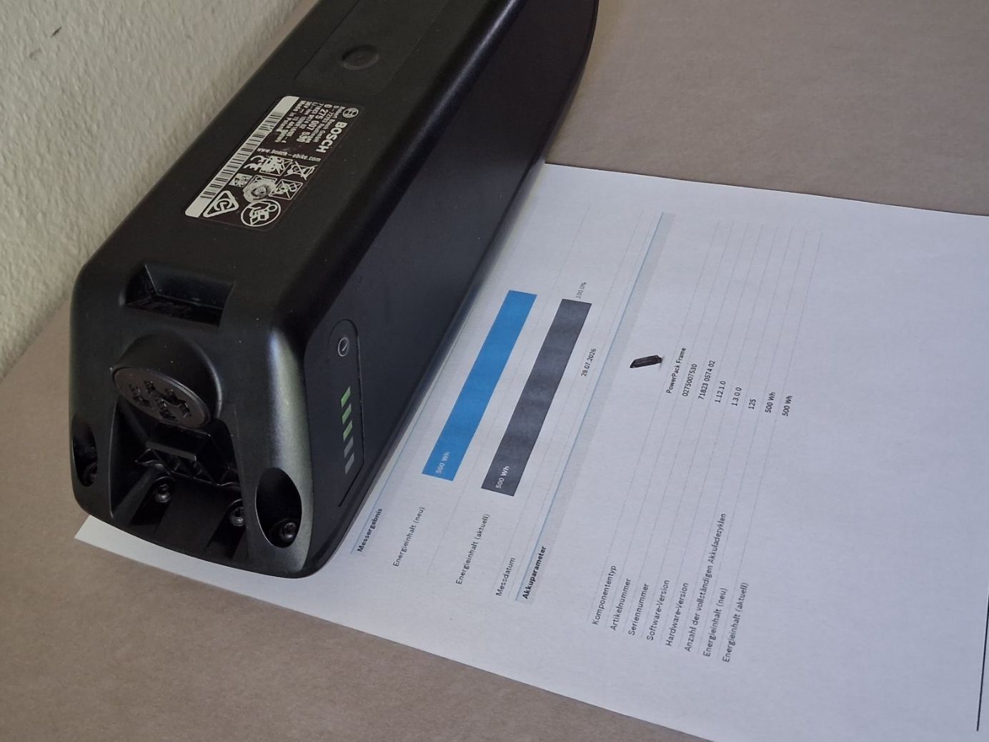 Bosch Akkus: Powerpack 500 Akku - 500Wh 100% mit Bosch Messbericht – Gebraucht aus Winterthur von .-thx-. 4