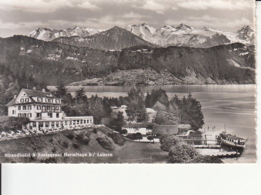 Cartoline postali: Luzern Hermitage 1957 – Usato da Bürglen TG venduto da StampGraf