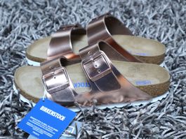 Birkenstock, Arizona, Gr. 37, Leder, metallic copper, NEU