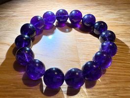 Natürlicher Uruguay-Amethyst Armband,11+ mm.