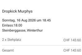 Tickets Dropkick Murphy Musikfestwochen Winterthur