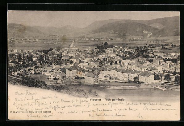 Cartoline postali: AK Fleurier, Vue générale, 1902 – Usato da Berlin venduto da bartko-reher