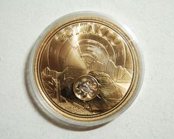 Vergoldete Gedenkmedaille Gotthardo mit Steinen - 2017