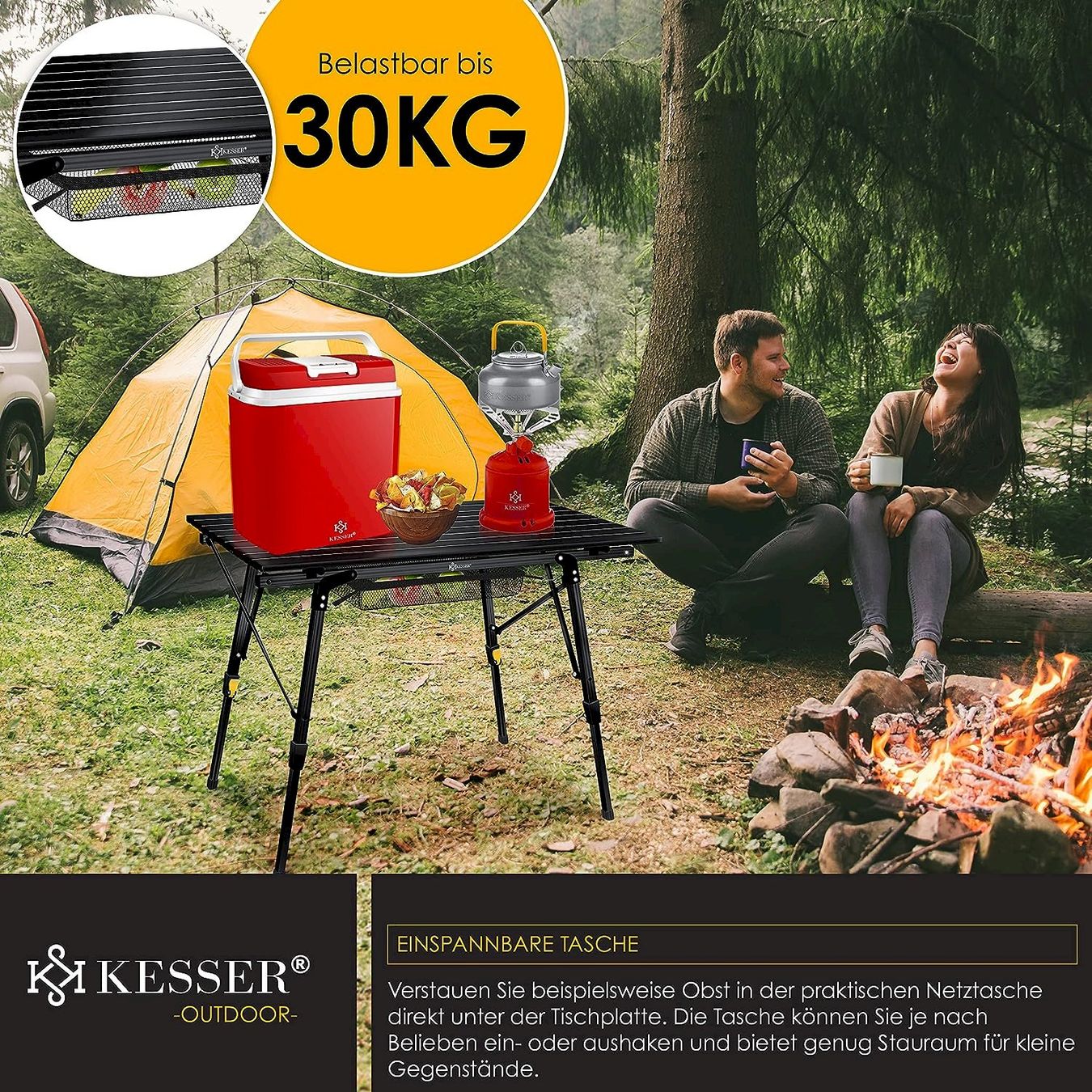 Tische: KESSER Campingtisch 90cm x 53cm Schwarz – Neu und originalverpackt aus Bottighofen von zaap 5