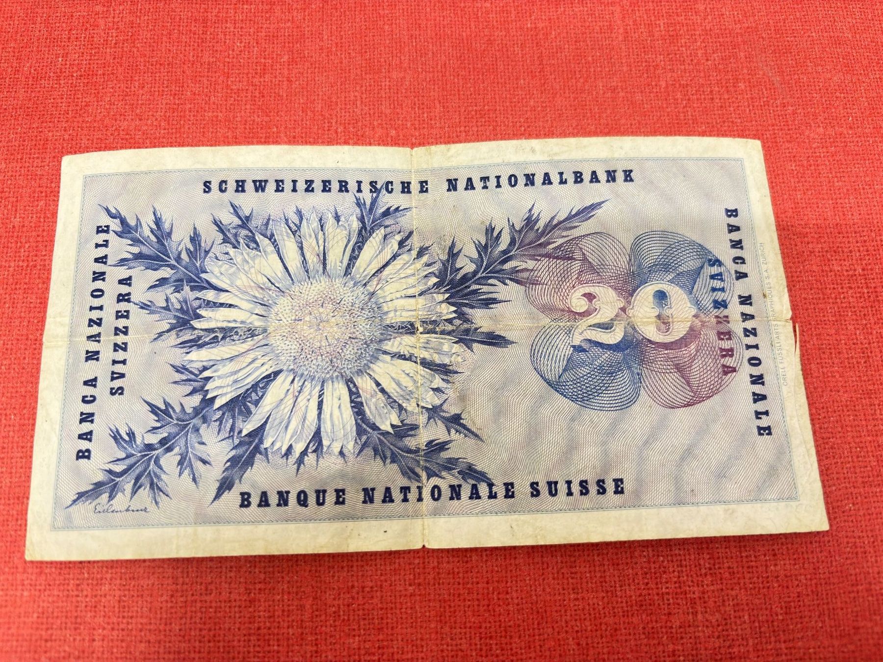 Banconote: 20 Franken Banknote 1965 gebraucht – Usato da Ormalingen venduto da digital09 1