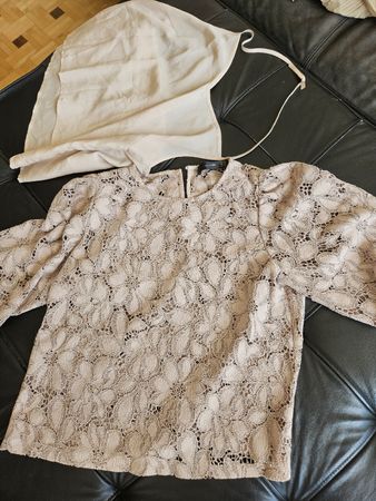2 Damenblusen im Set – Gr. M/L (42) – Beige & Natur –