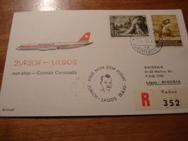 Erstflug 1962 Zch-Lagos, Swissair Nonstop, Marken FL