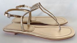 Prada gold Sandalen aus Metallic-Leder, Gr. 35