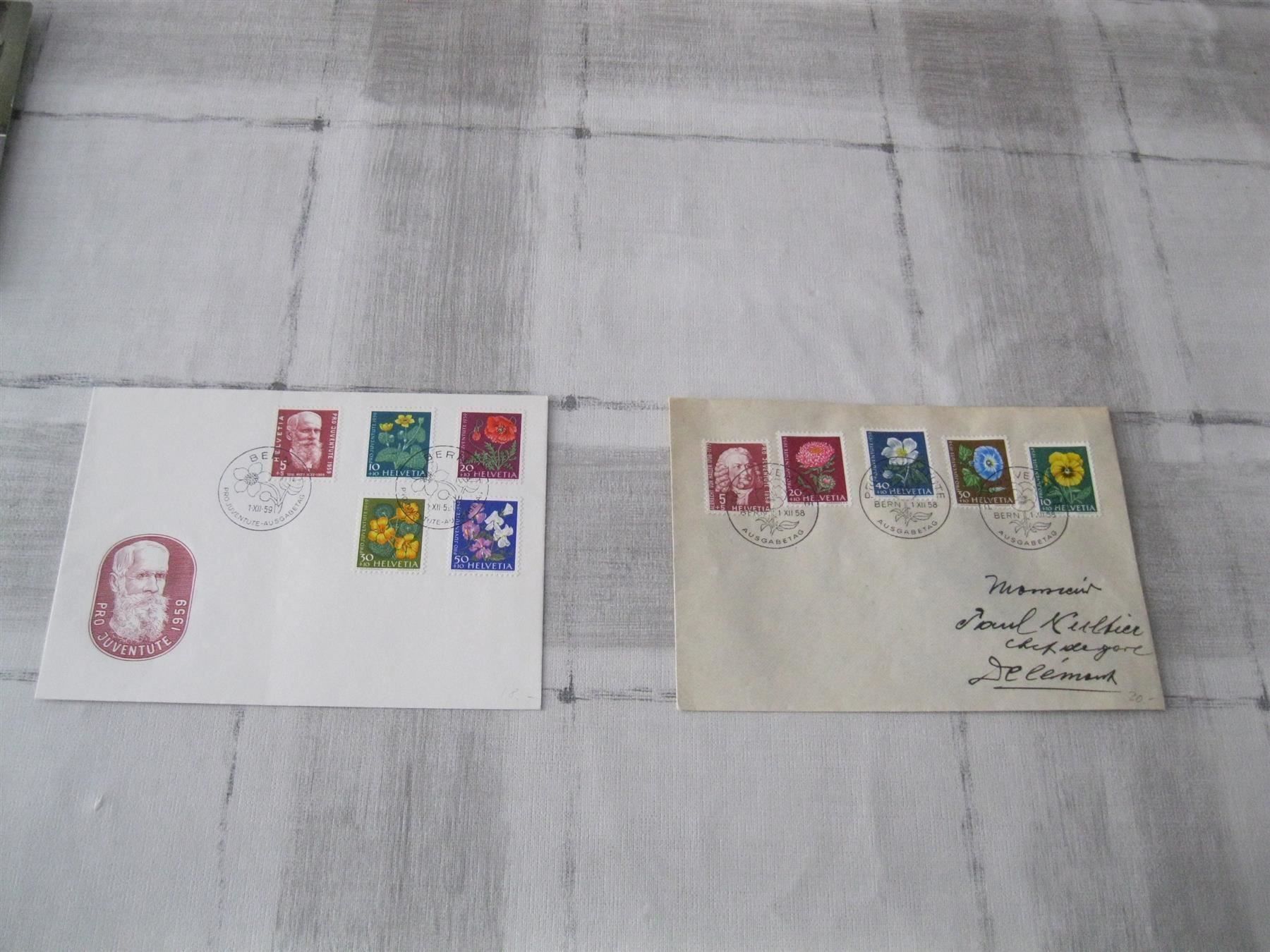 Couverts & Versandtaschen: 1er jour 1958,1959 – Gebraucht aus Delemont von toutdubon11