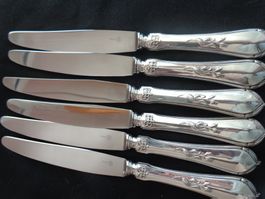 * 6 X GRANDE COUTEAU JEZLER LA LYS ARG. 800 COMME NEUF