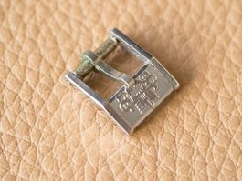 Bucherer Dornschliesse Schnalle 8mm NOS silbrig 8 vintage