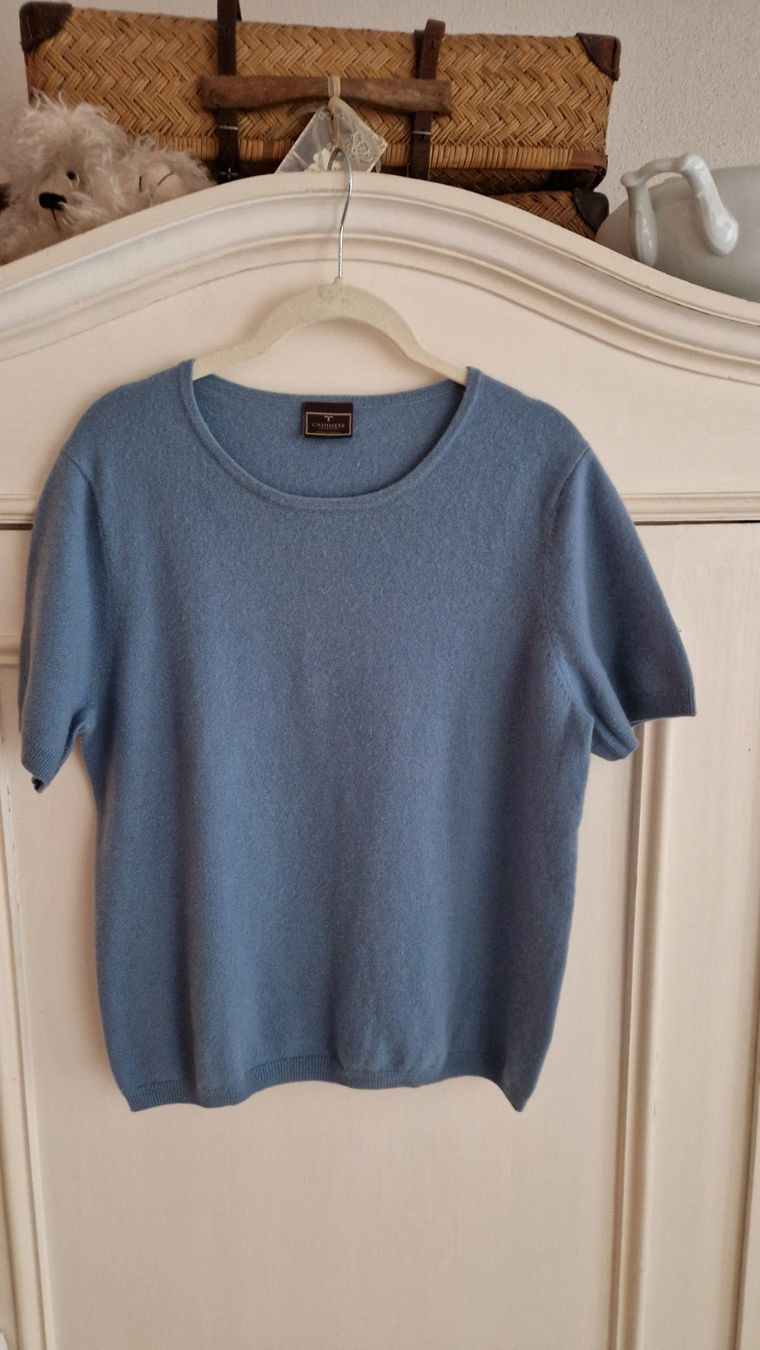 Pullover & Sweatshirts: Kaschmir Pullover blau kurzarm – Gebraucht aus Rütihof von SonneMondSterne1985