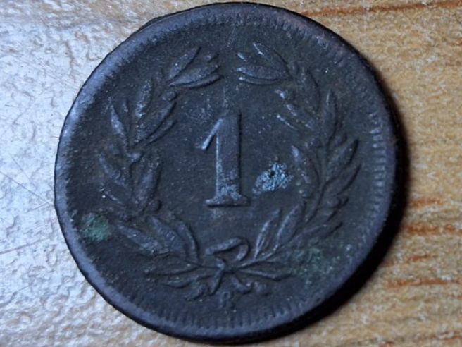 Alle Münzen: 1 Rappen 1863 - SELTEN! – Gebraucht aus Münchenstein von purbach1 7