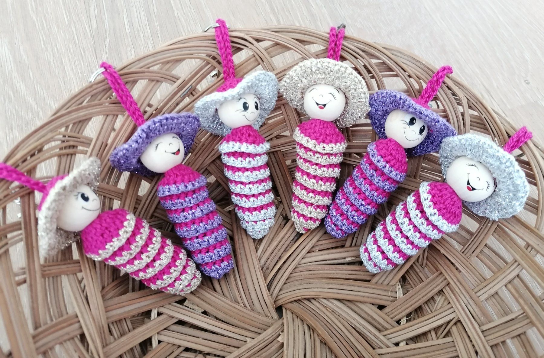 Tutte le decorazioni: Handgemacht Glückswürmchen 6 Stück Pink – Nuovo e nell'imballaggio originale da Rümlang venduto da TRICE67