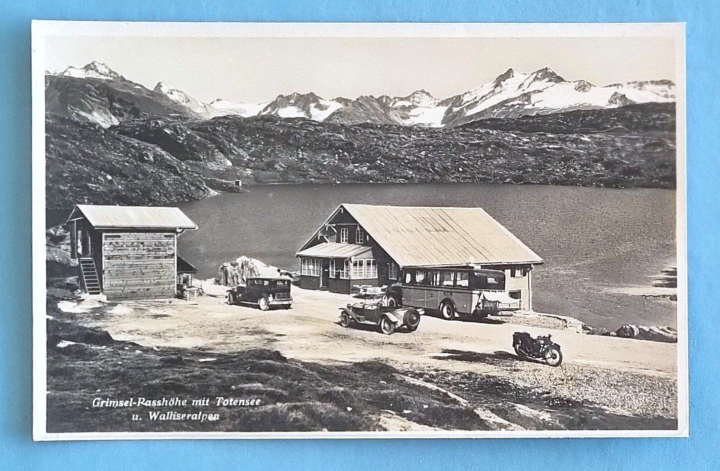 Ansichtskarten: Grimsel Passhöhe - Restaurant - Totensee - Postauto – Gebraucht aus Rothrist von RROENK
