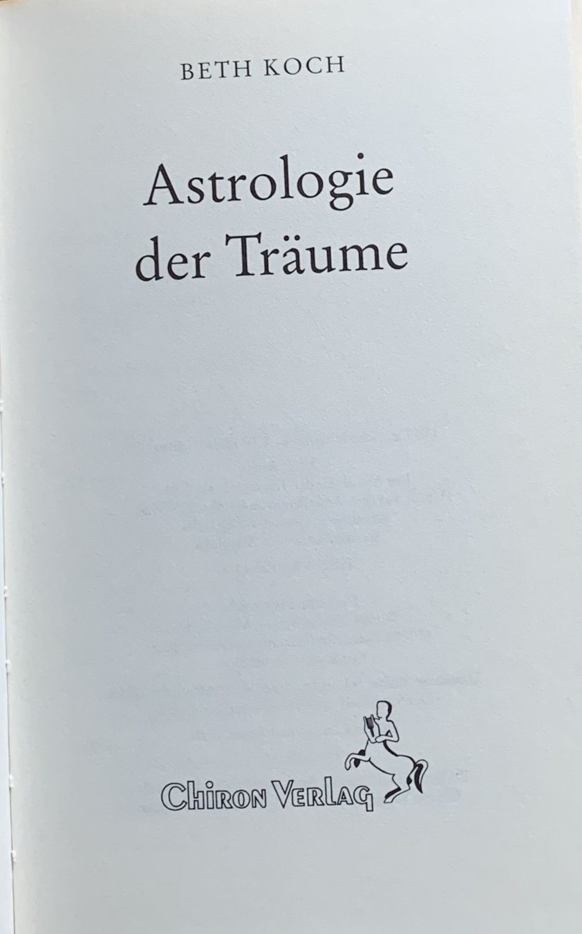 Livres: BETH KOCH - ASTROLOGIE DER TRÄUME – Neuf (Voir description) à Birsfelden par Emporio82 1