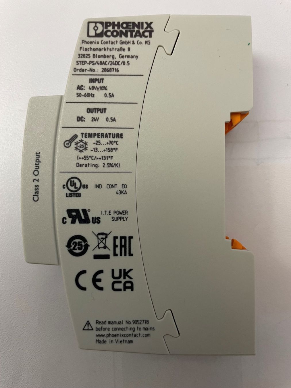 Phoenix Contact Componenti elettronici: Phoenix / Power Supply / Netzteil / 48VAC - 24VDC / 12W – Nuovo e nell'imballaggio originale da Wiesendangen venduto da Turib 1