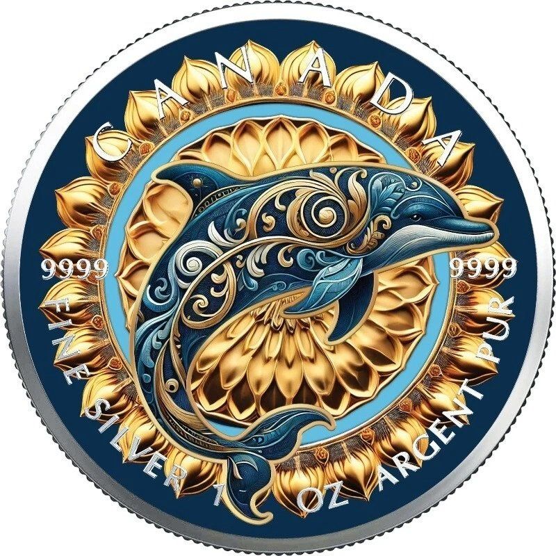 Tutti le monete: Maple Leaf 2025 Farbiger Round Mandala Dolphin1OZ SILBER – Nuovo (secondo la descrizione) da Wetzikon ZH venduto da Nicki6