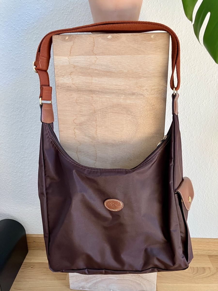 Longchamp Borse da donna: Original Longchamp Umhängetasche 'Le Pliage Original' Schoko – Usato da Zürich venduto da Ra.ahel