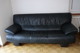 Ledersofa schwarz