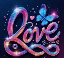 Kreuzstich-Sticken-Handarbeit-Basteln-Love-Geschenk  30x30cm