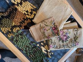 Stick Konvolut Garn Stoff Anleitung sticken Muster