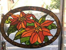 Tiffany Fensterbild "Dahlien"