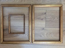 3 cadres bronze 36.5x27.5 et 19x15 cm
