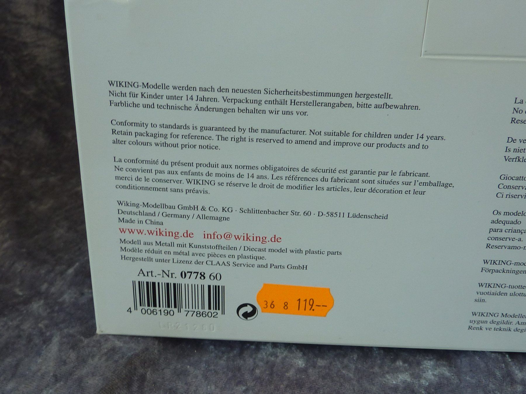 Wiking Voitures modèles: Traktor Claas Axion 930 1:32 – Neuf (Voir description) à Dürrenäsch par modellautos4you 9